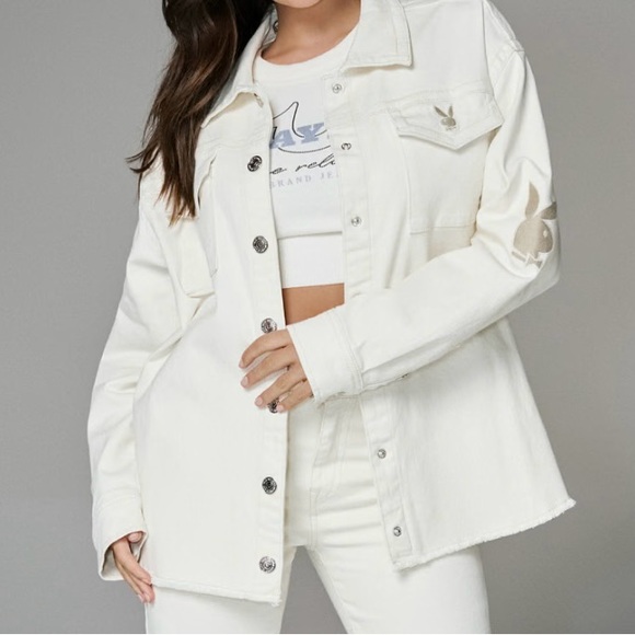 True Religion Jackets & Blazers - True Religion x Playboy Embroidered Oversized Trucker Jacket. Size M.